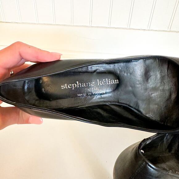 Stephane Kelian Leather Heel Pumps Black 9 - Picture 7 of 9